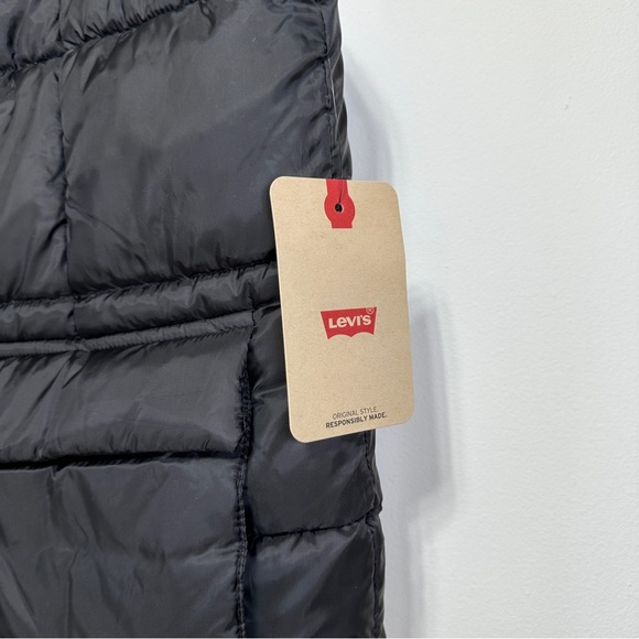 Levi’s | Womens Sporty Box Quilted Black Puffer Vest with Pockets | Size XL - Picture 5 of 9